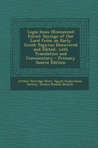 Cover of Logia Iesou (Romanized Form)