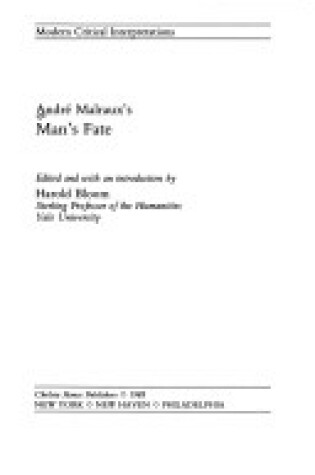 Cover of Andre Malraux's "Man's Fate"