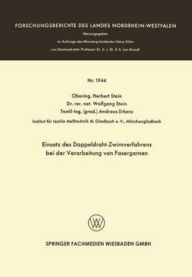 Book cover for Einsatz Des Doppeldraht-Zwirnverfahrens Bei Der Verarbeitung Von Fasergarnen