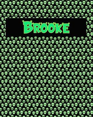 Book cover for 120 Page Handwriting Practice Book with Green Alien Cover Brooke