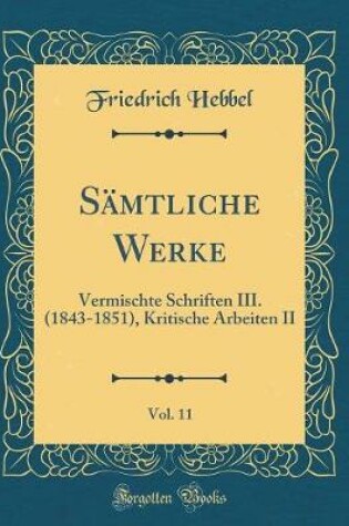 Cover of Sämtliche Werke, Vol. 11
