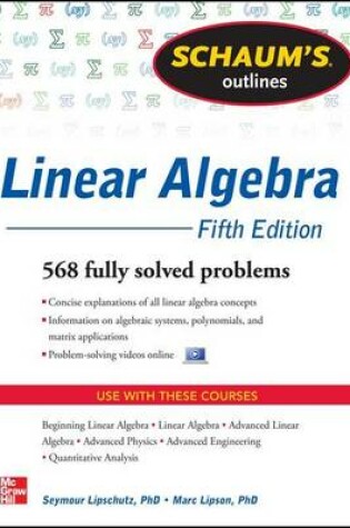 Cover of Schaum's Outline of Linear Algebra, 5th Edition