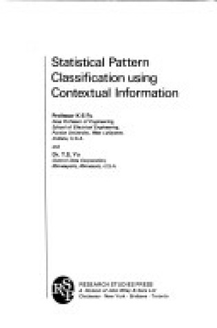 Cover of Statistical Pattern Classification Using Contextual Information