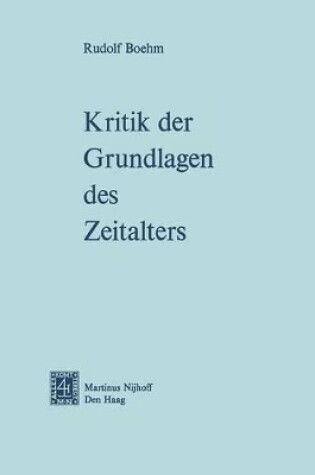 Cover of Kritik Der Grundlagen Des Zeitalters