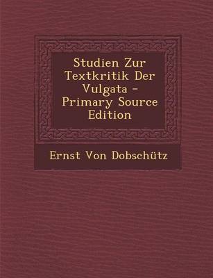 Book cover for Studien Zur Textkritik Der Vulgata