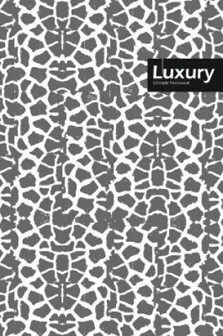 Cover of Luxury Lifestyle, Animal Print, Write-in Notebook, Dotted Lines, Wide Ruled, Medium Size 6 x 9 Inch, 288 Pages (Gray)