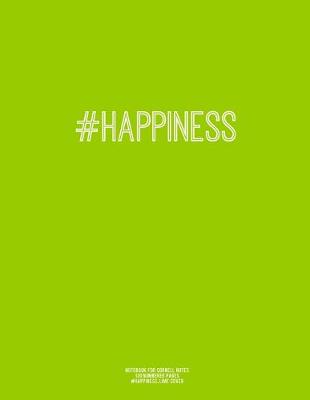 Book cover for Notebook for Cornell Notes, 120 Numbered Pages, #HAPPINESS, Lime Cover