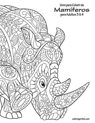 Book cover for Livro para Colorir de Mamíferos para Adultos 3 & 4