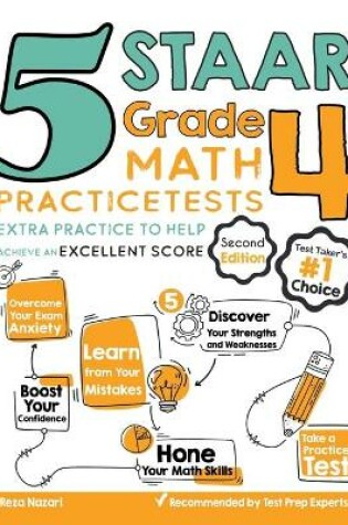 Cover of 5 STAAR Grade 4 Math Practice Tests