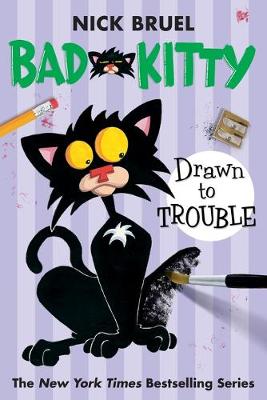 Book cover for Bad Kitty Drawn to Trouble (Paperback Black-And-White Edition)