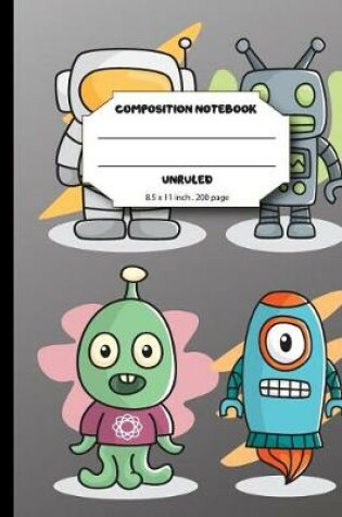 Cover of Composition notebook unruled 8.5 x 11 inch 200 page, robot gamer