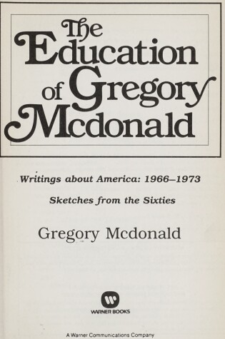 Cover of The Education of Gregory McDonald