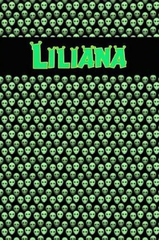 Cover of 120 Page Handwriting Practice Book with Green Alien Cover Liliana