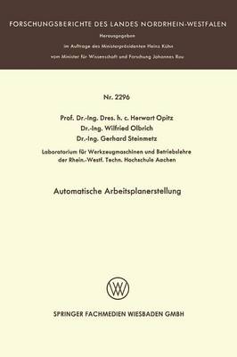 Book cover for Automatische Arbeitsplanerstellung