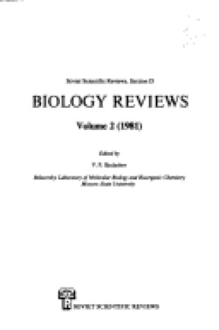 Cover of Physicochemical Biology Reviews