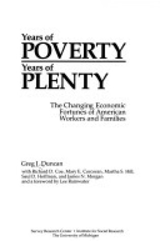 Cover of Years of Poverty, Years of Pl CB
