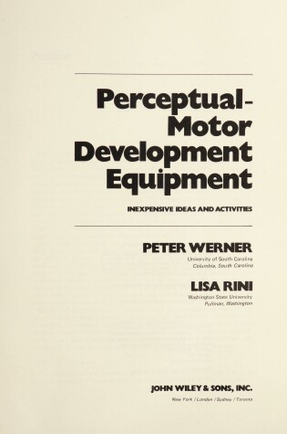 Cover of Perceptual Motor Development Equipment