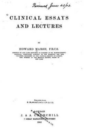 Cover of Clinical Essays and Lectures