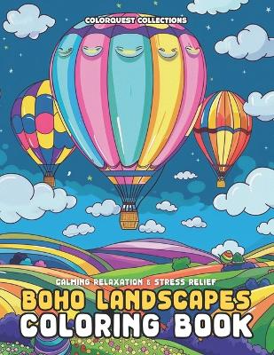 Book cover for Boho Landscapes Coloring Book