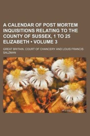 Cover of A Calendar of Post Mortem Inquisitions Relating to the County of Sussex, 1 to 25 Elizabeth (Volume 3)