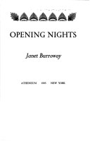 Book cover for Opening Nights