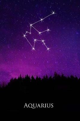 Cover of Aquarius Constellation Night Sky Astrology Symbol Zodiac Horoscope Journal