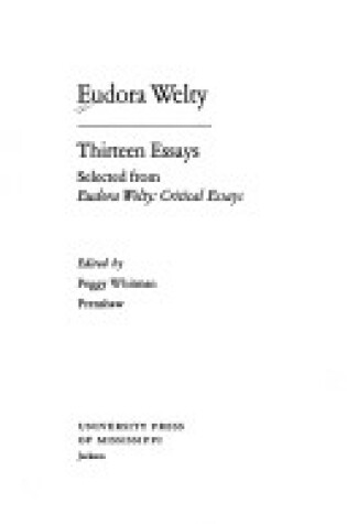 Cover of Thirteen Essays