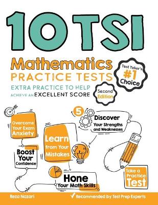 Book cover for 10 TSI Math Practice Tests