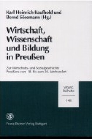 Cover of Wirtschaft, Wissenschaft Und Bildung in Preussen