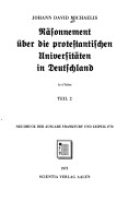 Book cover for Rassonnement Uber Die Protestantischen Universitaten in Deutschland