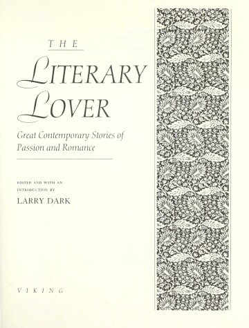 Book cover for Dark Larry (Ed.) : Literary Lover