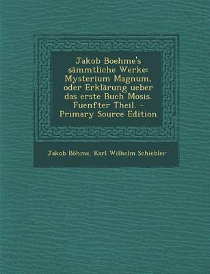 Book cover for Jakob Boehme's Sammtliche Werke