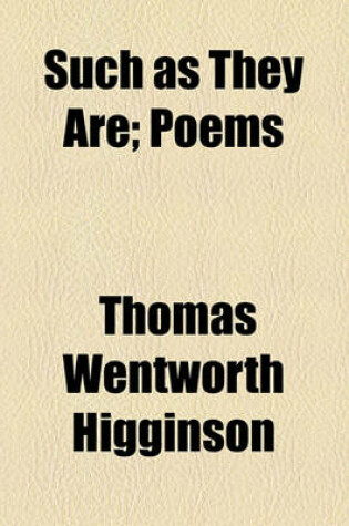 Cover of Such as They Are; Poems
