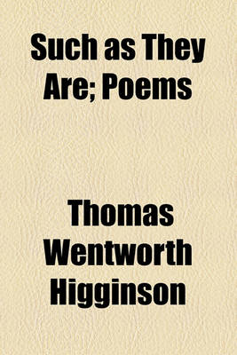 Book cover for Such as They Are; Poems
