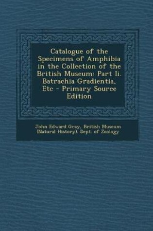 Cover of Catalogue of the Specimens of Amphibia in the Collection of the British Museum