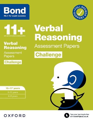 Book cover for Bond 11+: Bond 11+ Verbal Reasoning Challenge Assessment Papers 10-11 years: Ready for the 2024 exam