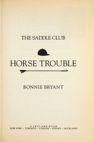 Book cover for Saddle Club 23: Horse Trouble