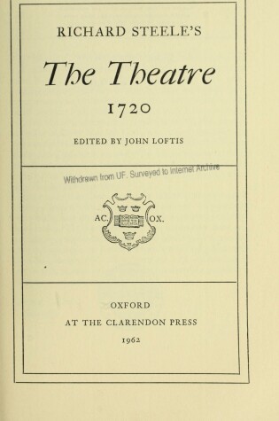 Cover of Theatre, 1720