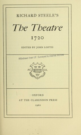 Book cover for Theatre, 1720