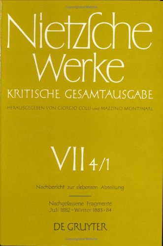 Book cover for Nachgelassene Fragmente Juli 1882 - Winter 1883/84