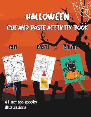 Book cover for halloween cut and paste activity book