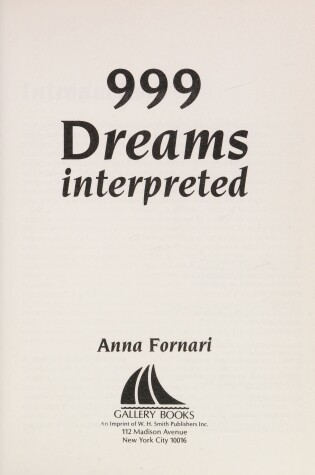 Cover of Nine Hundred Ninety-Nine Dreams Interpreted