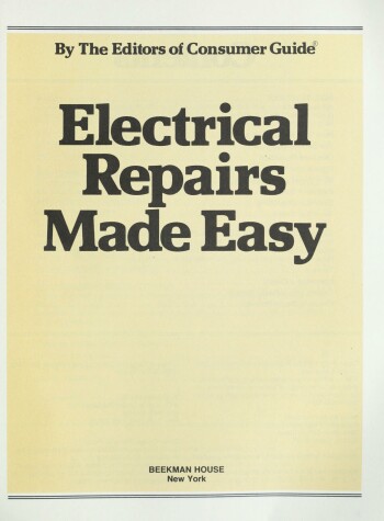 Book cover for Electrical Repairs Made Easy