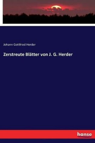 Cover of Zerstreute Blatter von J. G. Herder