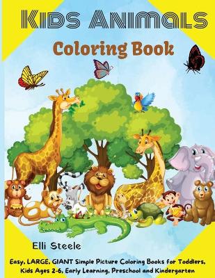 Book cover for Kids Animals Coloring Book