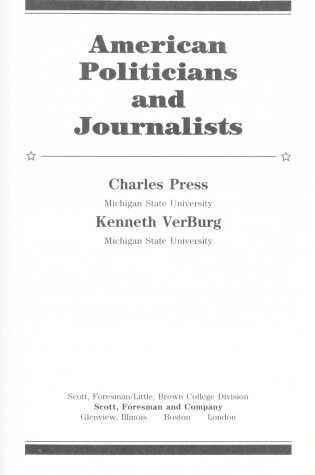 Cover of American Politicians and Journalists