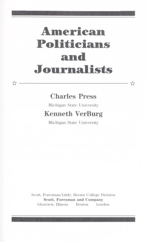 Book cover for American Politicians and Journalists