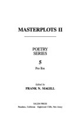 Cover of Masterplots II Poetry Ser 1992 6 Vols