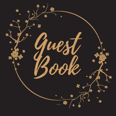 Book cover for Guest Book - Gold Frame #9 For any occasion Light Green Color Pages 8.5 x 8.5 Inches 82 pages