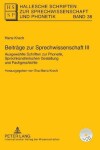 Book cover for Beitraege Zur Sprechwissenschaft III